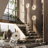 2025 personnalisable en bois massif pliant verre marbre escalier métal rampe nouvelles tendances faisceau central Guangdong Foshan usine