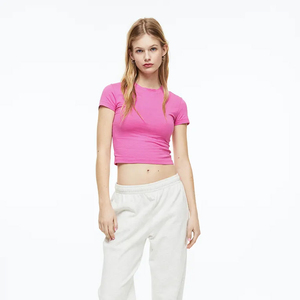 T-shirts de course haut de gymnastique entraînement de Fitness vêtements de Yoga haut de Sport pour femmes entraînement dames chemises de sport femmes haut court t-shirt - Product Image 5