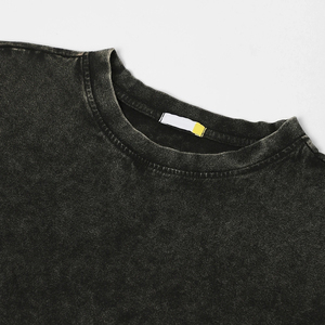 T-shirt d'été en coton lavé à l'acide en gros T-shirt en coton pour femmes doux et confortable parfait pour les temps chauds - Product Image 5