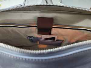 กระเป๋าเอกสารหนังแท้สำหรับผู้ชาย, กระเป๋าแล็ปท็อปแนวธุรกิจพร้อมสายสะพายไหล่ฝาครอบคอมพิวเตอร์ความจุมาก - Product Image 3