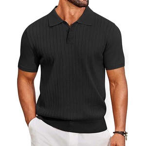 Camiseta de Verano de Manga Corta Tejida para Hombre, Diseño Personalizado, Tela de Lona Antiarrugas, Poliéster/Algodón, Tinte Liso - Product Image 1