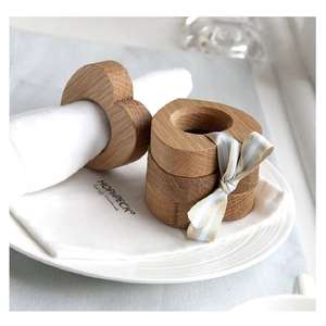 Ronds de serviette en bois naturel marron foncé pour cuisine salle à manger cuisine fêtes mariage chambre salle de bain Table extérieure Design - Product Image 1