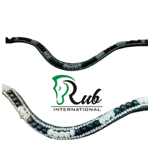Haute Qualité Confortable Vert Perle En Cuir Brow Band Rub International Personnalisable Taille Logo Équestre Cheval Équipement Meilleur - Product Image 2