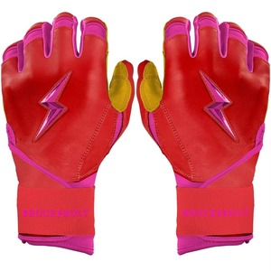 Guantes de Bateo de Béisbol de Cuero Suave Premium, Calidad Profesional Bruce Bolt, Antideslizantes, Diseño de Logotipo Personalizado - Product Image 2