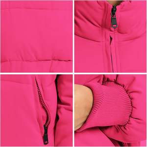 Nouveau design veste d'hiver bouffante pour femmes fermeture éclair personnalisée vêtements pour femmes vestes respirantes pour femmes bouffantes séchage rapide couleur rose - Product Image 4