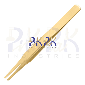 Pince à épiler à pointe plate 2AB-BR en laiton taille 120mm fabrication de bijoux artisanat pince à épiler en laiton de précision pince à épiler à pointe plate - Product Image 1