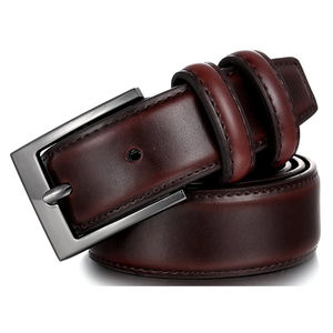 Ceintures en cuir véritable 100% pour hommes, mode en gros, décontractées, boucle en acier réglable, imperméables, personnalisables, service OEM de luxe - Product Image 4