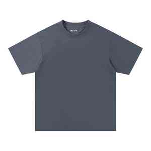 T-shirt décontracté en maille épaisse, coupe ample, manches courtes, 75% coton, 25% polyester. - Product Image 1