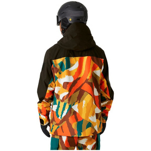 Chaqueta de Esquí Impermeable con Capucha Unisex, Estampado de Camuflaje Colorido, Cortavientos, para Esquí y Senderismo al Aire Libre - Product Image 3