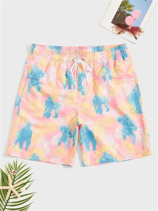 Fabricantes chinos Pantalones cortos de poliéster Hombres Pantalones cortos de baño con estampado personalizado Bloque de color Pantalones cortos para hombre - Product Image 3
