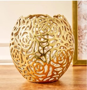 Florero de hierro de diseño moderno Forma única Mesa DE BODA Centro de mesa Vidrio opaco Decoraciones de color personalizadas - Product Image 1