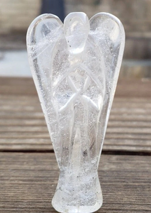 Pierre précieuse de 3 pouces en quartz clair Ange naturel sculpté à la main - Product Image 3