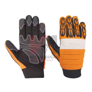 Guantes de Seguridad de Contraste de Color Blanco, Negro y Marrón, Precio de Fábrica, Diseño Superior, Material de Cuero, Guantes de Impacto - Product Image 1