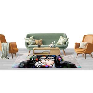 Alfombra estampada - Alfombra Banksy Thinking Monkey, alfombra con diseño de animales, alfombra para dormitorio, regalo para él, alfombra suave con pelo largo - Product Image 4