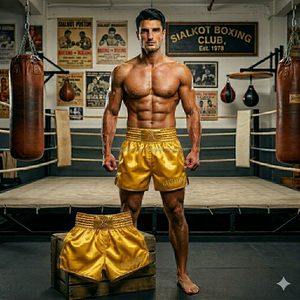 Wholesale Custom Design Muay Thai <b>Shorts</b> 100% <b>Polyester</b> Moisture Wicking Retro Fighting Trunks Men Bulk Muay Thai <b>Shorts</b> - Product Image 3