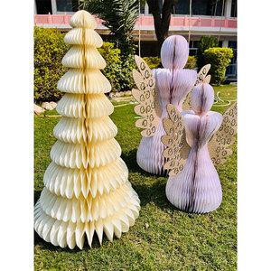 Adornos de nido de abeja navideños hechos a mano, decoración festiva del hogar y artículos colgantes de árbol de Navidad, suministros para fiestas - Product Image 5