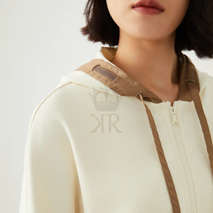 K2513L marca de lujo ropa de mujer 80% Algodón de fibra larga de alta calidad polar invierno Color contraste sudadera de manga larga - Product Image 5