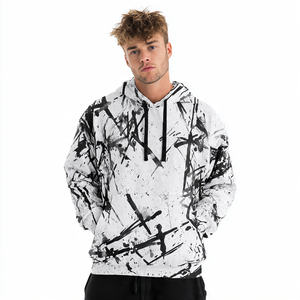 Sudadera con capucha de invierno extragrande para hombre, informal, con estampado digital, hombros caídos, sublimación, forro polar de 450 GSM, estilo holgado - Product Image 2