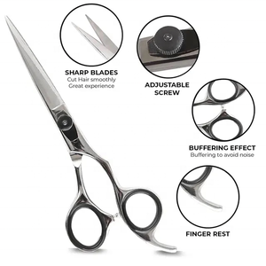 กรรไกรตัดผมโรงงานแบบกําหนดเองคุณภาพสูงระดับมืออาชีพพร้อมโลโก้ที่กําหนดเองและกรรไกรตัดผมความงามบรรจุ - Product Image 2