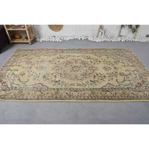 พรมสีเหลืองสไตล์ตุรกีโบราณขนาดใหญ่4.8 'x 8.5' สไตล์คลาสสิก Tabriz การเย็บปะติดปะต่อกันน้ำยางขนสัตว์สำหรับห้องโถงสี่เหลี่ยมผืนผ้าห้อง - Product Image 3