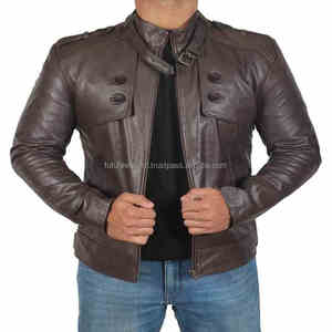 Meilleur modèle Veste de motard en cuir pour homme personnalisée/Veste en cuir de mouton pour homme/Veste en cuir matelassée - Product Image 2