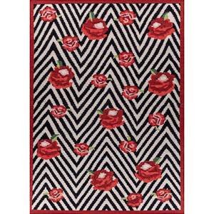 Alhambra - Alfombras de lana de tejido plano en gris y negro, ADWL-13230, con diseño de chevrón, rayas y rectángulos, para el hogar, pasillo, dormitorio, habitación, junto a la cama - Product Image 1