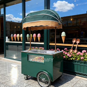 Gelato Push Mobile Street Food Cart Ice Cream <b>Display</b> <b>Case</b> Outdoor Ice Cream Food Truck Push Cart - Product Image 2