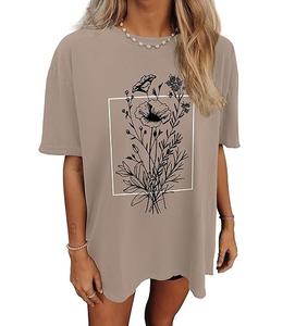 T-shirt surdimensionné personnalisé pour femmes T-shirt Streetwear en coton sérigraphie ou par transfert de chaleur en usine OEM - Product Image 3