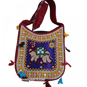 Ladies Fashion Cotton Canvas Designers Embroidered Evening Party Shoulder Handbags camel printed bag - Product Image 3