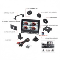 Moniteur AHD tactile complet IPS 9 pouces avec vision nocturne infrarouge | Système de caméra de recul 4 canaux 1080P avec écran capacitif de type tablette, kit 12-36V