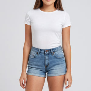 Shorts de Mezclilla Cómodos para Niñas, Hechos con Algodón Resistente, Efecto de Lavado Moderno, Diseño de Movimiento Flexible, Aptos para Niños - Product Image 2