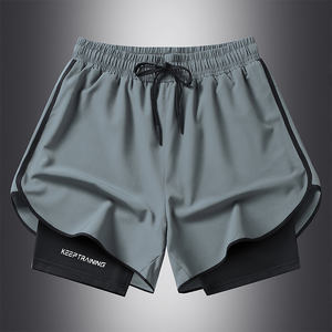 Pantalones Cortos de Secado Rápido para Hombre, Ropa de Entrenamiento, Gimnasio, Fitness, Correr, 2 en 1 - Product Image 1