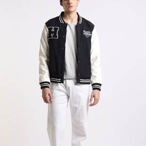 Veste de baseball varsity pour homme, style bouton, look élégant, tenue tendance d'hiver, broderie sur le devant, style lettreman - Product Image 2