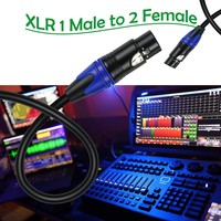 Kabel pemindai komputer, 3 Pin XLR Y bebas oksigen tembaga lapis perak XLR Splitter Braid untuk pemindai komputer pria 2 wanita"