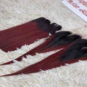 Paquets et fermetures de cheveux humains vierges 100% bruts non traités pour extensions de cheveux de perruque - Product Image 2