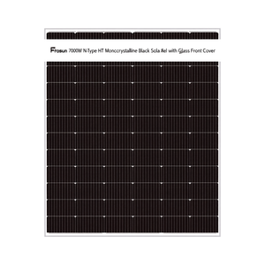 Panneau solaire monocristallin noir Frosun 700W N-Type HJT avec couvercle avant en verre - Product Image 2