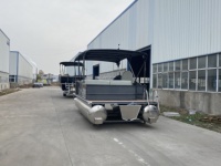 Bateau ponton familial de pêche en aluminium Allsea 2023, petit bateau ponton pour moteurs hors-bord