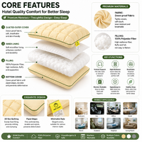 Oreillers de lit pour dormir, qualité hôtelière, 100% fibre de polyester, pour chambre à coucher
