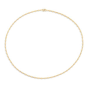 Collier unisexe plaqué or 18 carats avec chaîne à vagues et pendentif croix en perle et diamant - Product Image 3