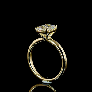 Bague de fiançailles solitaire en argent 925 avec diamant de laboratoire de 2,10 carats, forme émeraude, bijoux de mariée intemporels, solitaire raffiné - Product Image 6