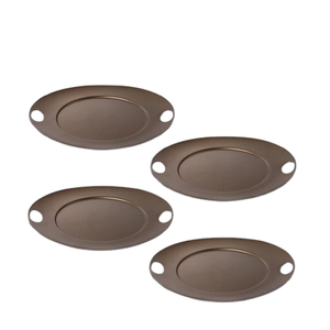 Avec support, ensemble de 4 sous-verres carrés en métal et pierre en aluminium parfaits pour la vaisselle de mariage luxueuse - Product Image 6