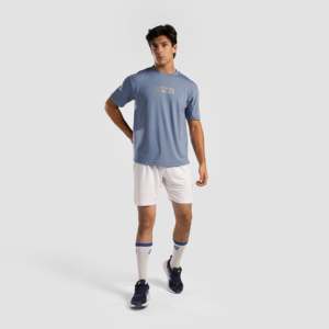 T-shirt de sport en polyester tricoté 100 %, coupe ajustée, bleu JK, impression par sublimation, modèle RP Gain pour l'exercice - Product Image 4