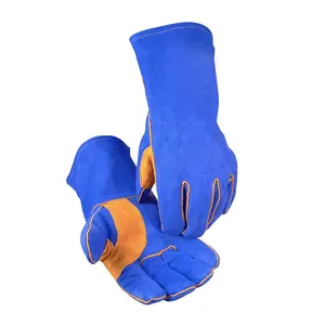 整体销售价格男士工作焊接手套优质保护焊工工作全掌分体皮革焊接手套