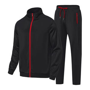 Ensemble de survêtement en polyester le plus vendu, fermeture éclair intégrale, respirant, léger, décontracté, jogging, entraînement en salle de sport, veste - Product Image 1