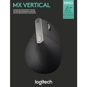 For Logitech MX Vertical Ergonomic Optical <b>Mouse</b> Right-Handed <b>USB</b>-A <b>USB</b>-C 10m Range Includes Unifying Receiver <b>USB</b>-C Charging - Product Image 1