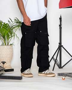 Pantalon cargo décontracté 100 % coton, finition carbone, personnalisable, 10 poches, style décontracté, impression, vente en gros - Product Image 2