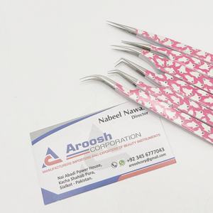 Pince à cils en acier inoxydable massif outil d'extension de logo personnalisé avec papier à pointe pointue enduit pour une utilisation durable vente en gros - Product Image 5