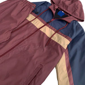 Traje Cortavientos de Dos Piezas para Hombre, Diseño OEM, con Capucha, Casual, Sólido, Ecológico, con Logotipo Personalizado - Product Image 5