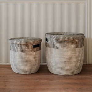 Panier de rangement pour la maison, prix de gros direct, panier en herbe de mer naturelle, paniers tissés en herbe de mer - Product Image 6