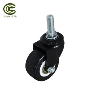 Rueda Giratoria de PVC con Eje Roscado M10 de 50 mm, Rueda de Repuesto para Muebles Eléctricos Negros - Product Image 5